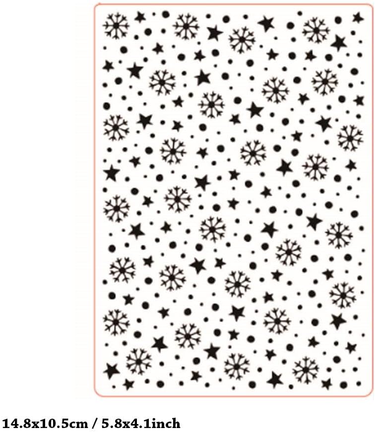 FUGUT 3-D Embossing Folder for Card Making - Plastic Textured Template for DIY Scrapbooking, Paper Crafting and Handmade Art Supplies (3D Snowflake and Star 5.8 x 4.1 in) - Image 2